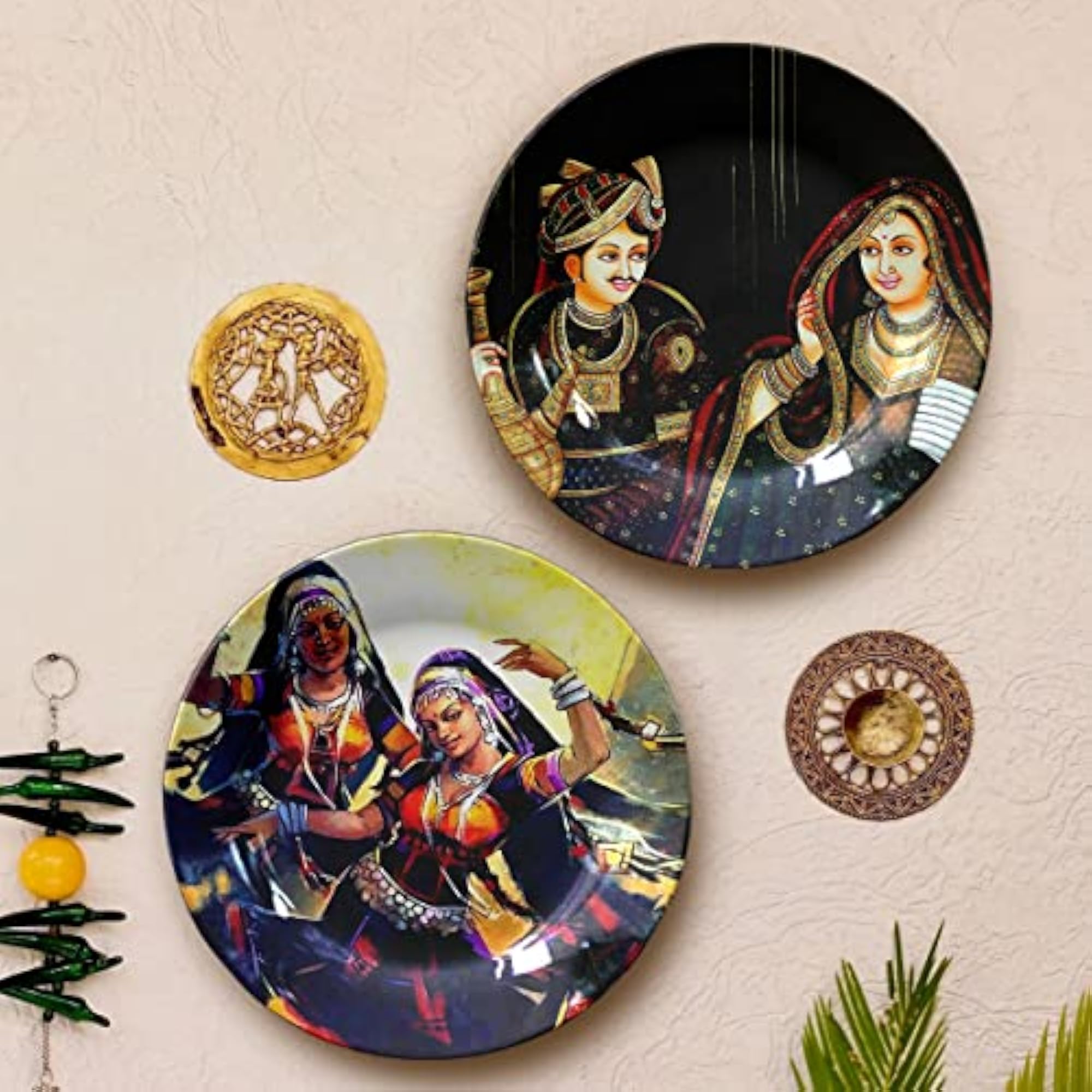 Indian Traditional Art Decorative Ceramic Wall Plates